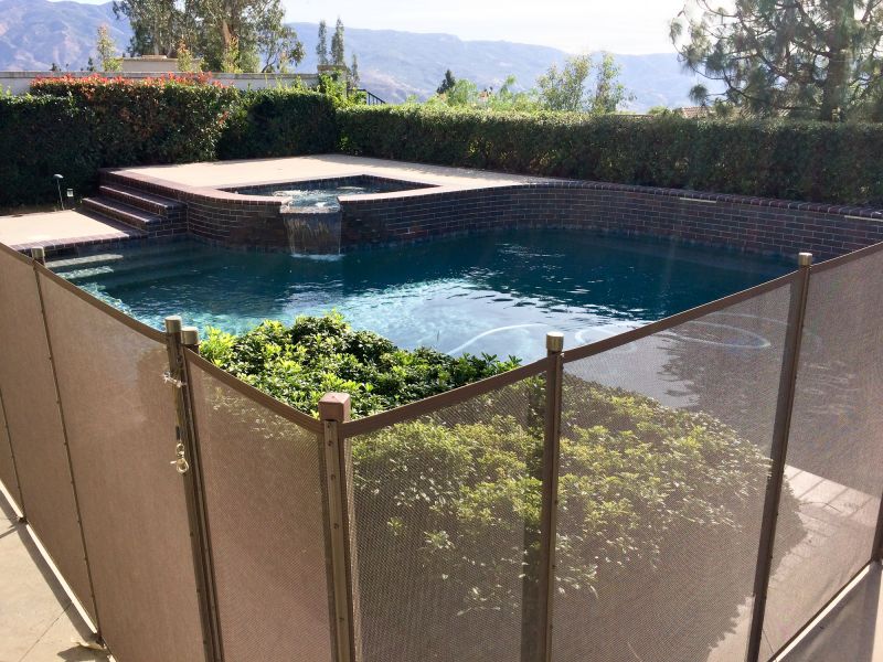Pool with Mesh Fence